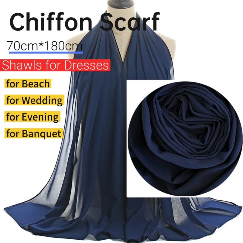 Harewom Chiffon Hijab for Women Sheer Shawl and Wraps for Wedding Bridal Scarves Summer Lightweight Sun-proof Scarf - Image 2